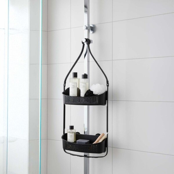 Mensola da bagno da appendere nera opaca in plastica Vesper – douceur d'intérieur