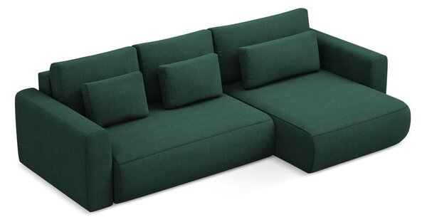 Divano angolare verde allungabile/con contenitore (con penisola a destra/con chaise lounge) Kapua – Makamii