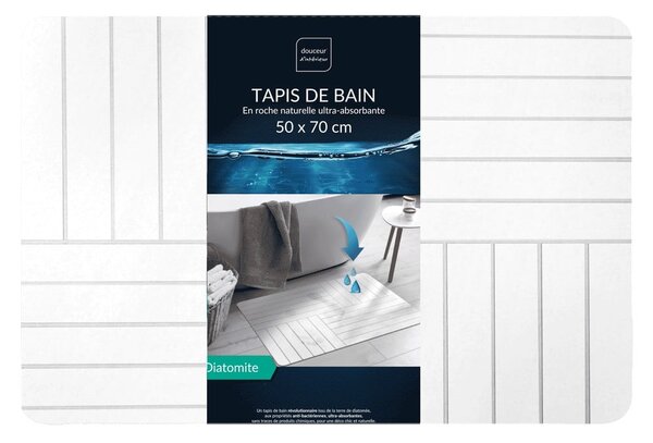 Tappetino per il bagno bianco 50x70 cm Malta – douceur d'intérieur