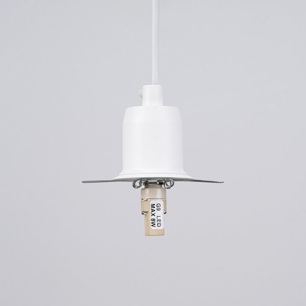 Lampadario per bambini bianco con paralume in vetro ø 20 cm Mab – Sollux