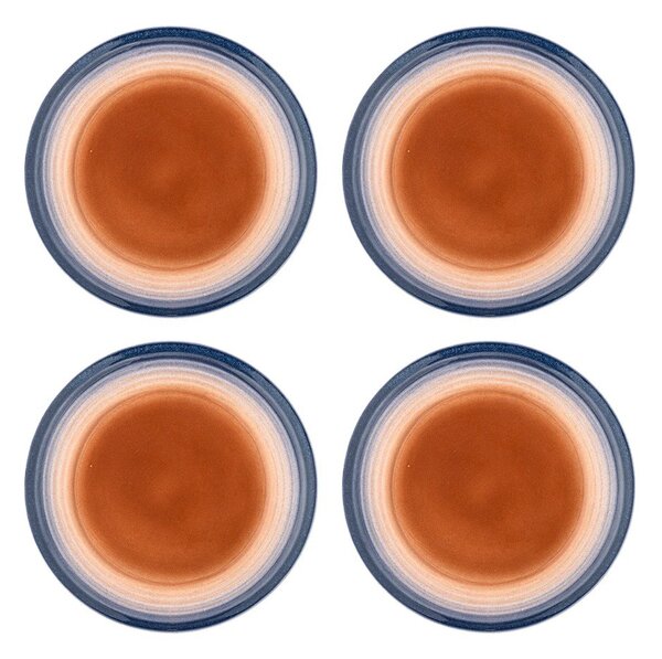 Set di piatti da dolce blu/arancioni in gres 4 pz ø 20,5 cm Tatum – Bloomingville
