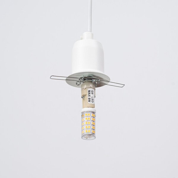 Lampadario per bambini bianco con paralume in vetro ø 20 cm Mab – Sollux
