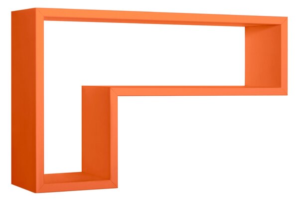 Mensola da Parete a Forma di L 61x37x15,5 cm in Fibra di Legno Lettera Arancio