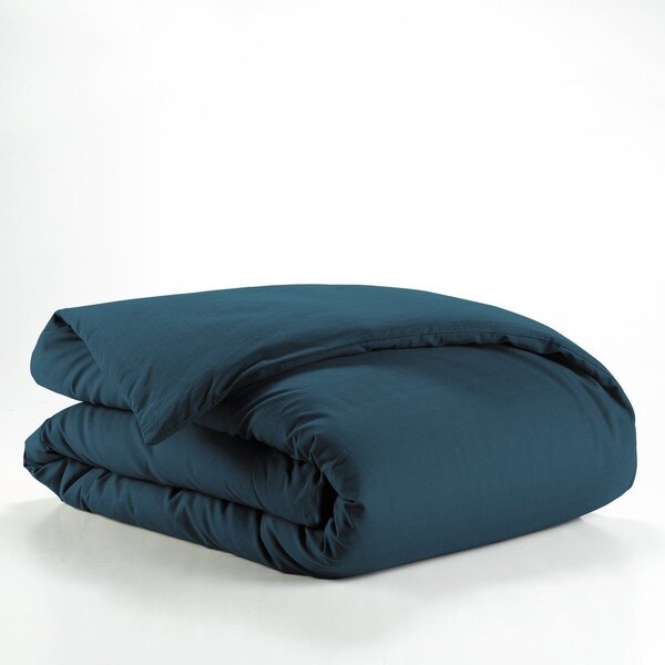 Copripiumino color petrolio in cotone per letto singolo 140x200 cm Lina – douceur d'intérieur
