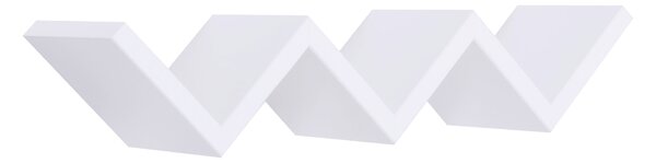 Mensola da Parete Libreria Zigzag 56x15,5 cm in Fibra di Legno Saetta Bianco