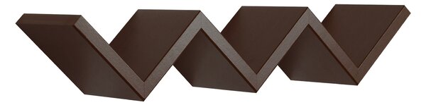 Mensola da Parete Libreria Zigzag 56x15,5 cm in Fibra di Legno Saetta Wengè