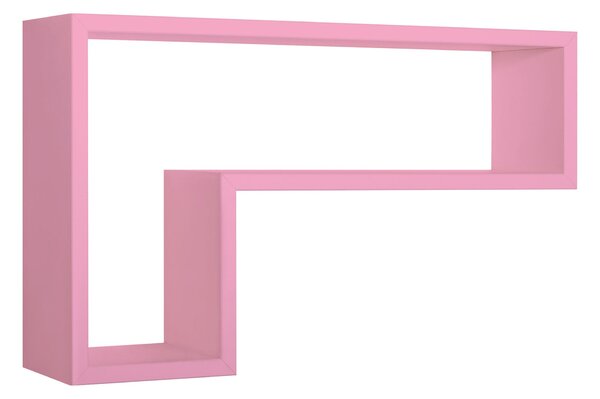Mensola da Parete a Forma di L 61x37x15,5 cm in Fibra di Legno Lettera Rosa Blush