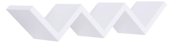 Mensola da Parete Libreria Zigzag 56x15,5 cm in Fibra di Legno Saetta Bianco