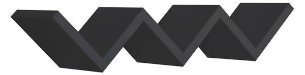 Mensola da Parete Libreria Zigzag 56x15,5 cm in Fibra di Legno Saetta Nero