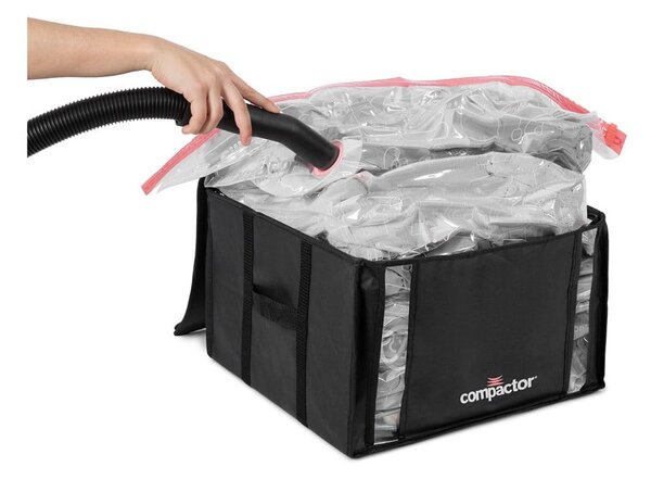 Set di organizer per vestiti sottovuoto/rinforzati in tessuto 2 pz 42x25x25 cm Black Edition – Compactor