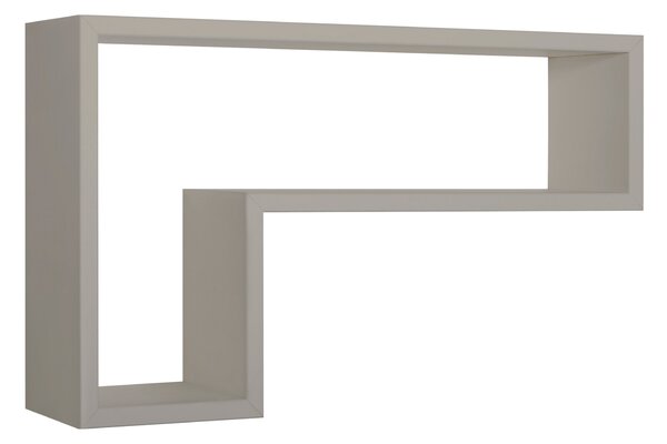 Mensola da Parete a Forma di L 61x37x15,5 cm in Fibra di Legno Lettera Marrone Talpa