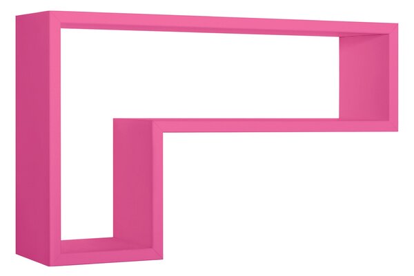 Mensola da Parete a Forma di L 61x37x15,5 cm in Fibra di Legno Lettera Fuxia