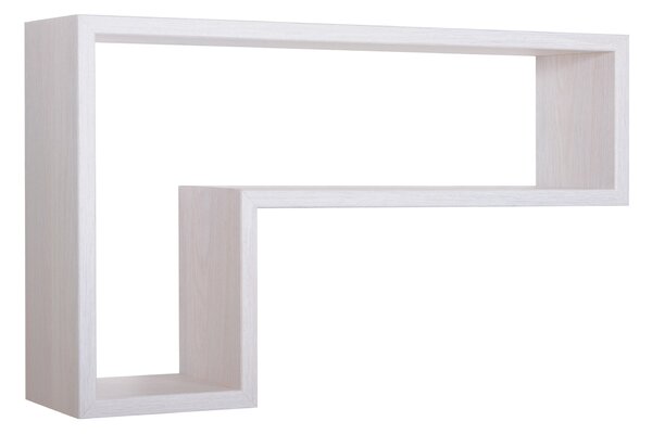 Mensola da Parete a Forma di L 61x37x15,5 cm in Fibra di Legno Lettera Rovere Imperiale