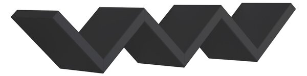 Mensola da Parete Libreria Zigzag 56x15,5 cm in Fibra di Legno Saetta Nero