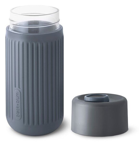Tazza da viaggio grigio scuro in vetro 340 ml – Black + Blum