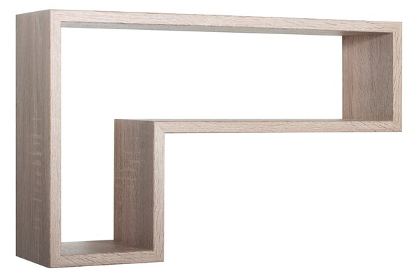 Mensola da Parete a Forma di L 61x37x15,5 cm in Fibra di Legno Lettera Rovere Sagerau