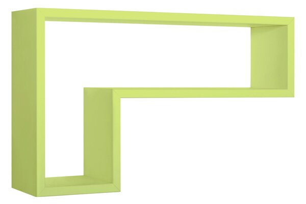 Mensola da Parete a Forma di L 61x37x15,5 cm in Fibra di Legno Lettera Verde