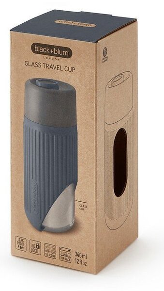 Tazza da viaggio grigio scuro in vetro 340 ml – Black + Blum