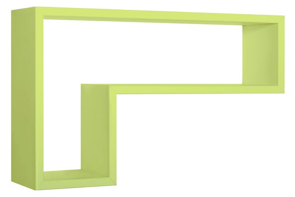 Mensola da Parete a Forma di L 61x37x15,5 cm in Fibra di Legno Lettera Verde