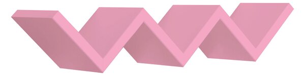 Mensola da Parete Libreria Zigzag 56x15,5 cm in Fibra di Legno Saetta Rosa Blush