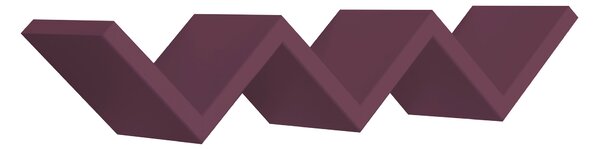 Mensola da Parete Libreria Zigzag 56x15,5 cm in Fibra di Legno Saetta Viola Melanzana