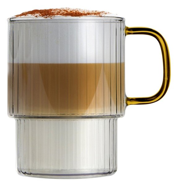 Tazze in set per cappuccino gialle in vetro 2 pz 350 ml Livio – Vialli Design