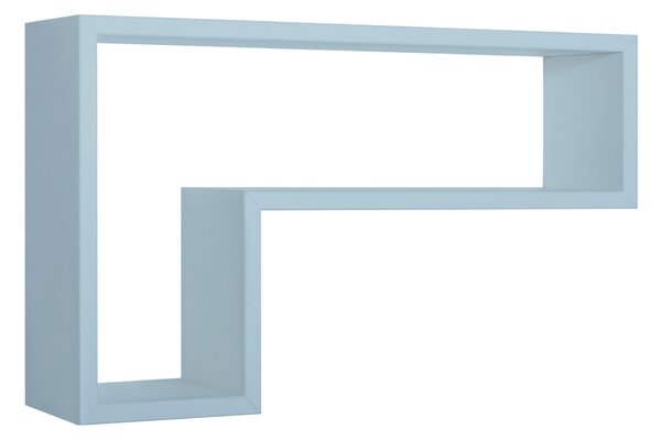 Mensola da Parete a Forma di L 61x37x15,5 cm in Fibra di Legno Lettera Blu Baltico