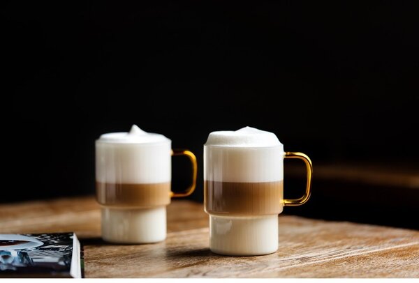 Tazze in set per cappuccino gialle in vetro 2 pz 350 ml Livio – Vialli Design