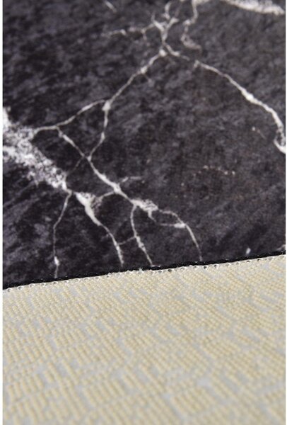 Tappetino per il bagno nero ø 100 cm Marble – Foutastic