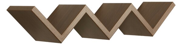 Mensola da Parete Libreria Zigzag 56x15,5 cm in Fibra di Legno Saetta Rovere Tabacco