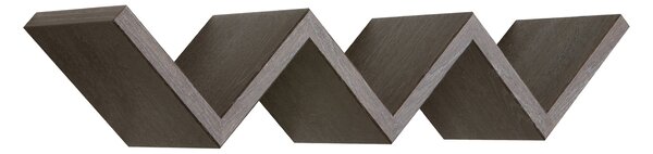 Mensola da Parete Libreria Zigzag 56x15,5 cm in Fibra di Legno Saetta Rovere Scuro
