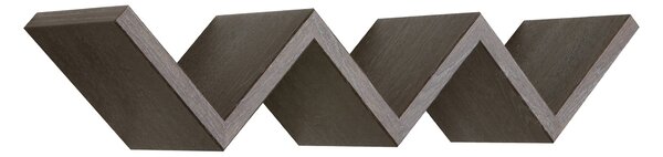 Mensola da Parete Libreria Zigzag 56x15,5 cm in Fibra di Legno Saetta Rovere Scuro