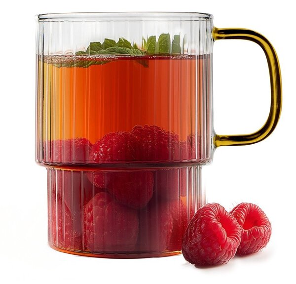 Tazze in set per cappuccino gialle in vetro 2 pz 350 ml Livio – Vialli Design