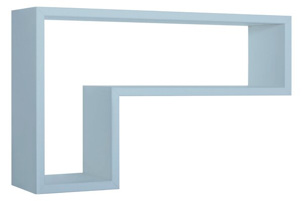 Mensola da Parete a Forma di L 61x37x15,5 cm in Fibra di Legno Lettera Blu Baltico