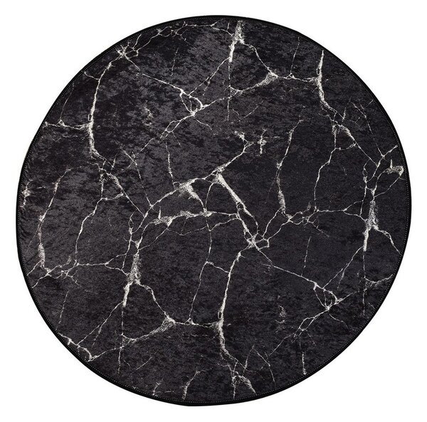 Tappetino per il bagno nero ø 100 cm Marble – Foutastic
