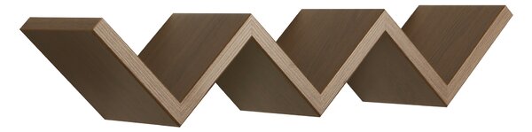 Mensola da Parete Libreria Zigzag 56x15,5 cm in Fibra di Legno Saetta Rovere Tabacco