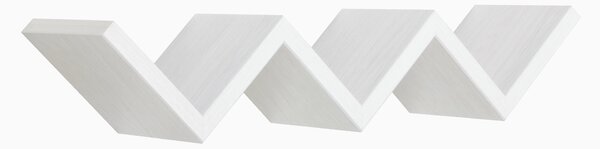 Mensola da Parete Libreria Zigzag 56x15,5 cm in Fibra di Legno Saetta Rovere Sbiancato