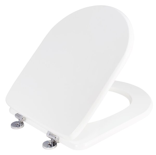 Copriwater Universale 35,3x2,9x43,3 cm in MDF Cerniere in Metallo Cromato Alpina Bianco Lucido