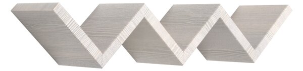 Mensola da Parete Libreria Zigzag 56x15,5 cm in Fibra di Legno Saetta Rovere Grigio