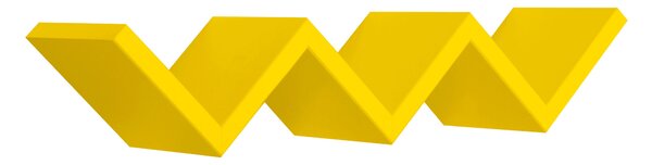 Mensola da Parete Libreria Zigzag 56x15,5 cm in Fibra di Legno Saetta Giallo Canarino