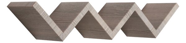 Mensola da Parete Libreria Zigzag 56x15,5 cm in Fibra di Legno Saetta Rovere Moka