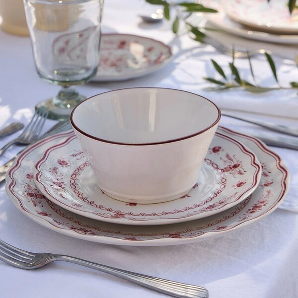 Piatto da dolce rosso/bianco in gres ø 21 cm Vila – Costa Nova