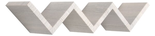 Mensola da Parete Libreria Zigzag 56x15,5 cm in Fibra di Legno Saetta Rovere Grigio