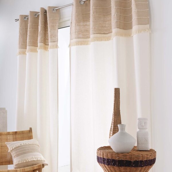 Tenda bianca/marrone in misto iuta 140x240 cm Cirrus – douceur d'intérieur