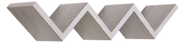Mensola da Parete Libreria Zigzag 56x15,5 cm in Fibra di Legno Saetta Rovere Grigio New