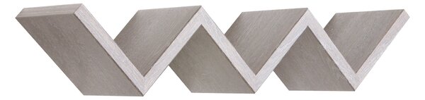 Mensola da Parete Libreria Zigzag 56x15,5 cm in Fibra di Legno Saetta Rovere Grigio New