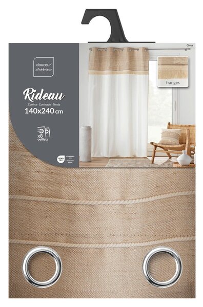 Tenda bianca/marrone in misto iuta 140x240 cm Cirrus – douceur d'intérieur