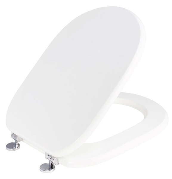 Copriwater Universale 35,1x46,3 cm in MDF Cerniere in Metallo Cromato Diana Bianco Lucido