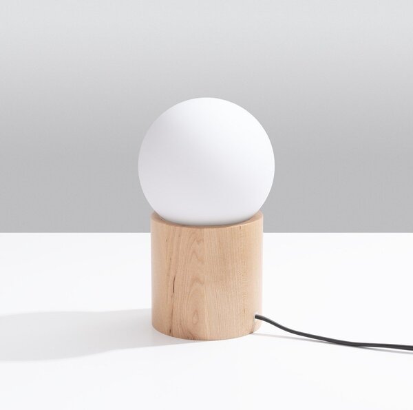 Lampada da tavolo bianca/di colore naturale con paralume in vetro (altezza totale 21 cm) Surtur – Sollux