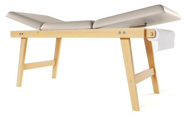 Lettino da Massaggio Visita Fisioterapia Fisso 3 Sezioni 190x70x75 cm 200 Kg Giano Beige
